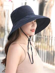 1 peça novo chapéu de balde de aba larga dobrável unissex, boné de proteção solar para caminhadas ao ar livre, acampamento e viagem, primavera/verão