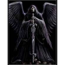 1 件 DIY 全圆形水钻死亡天使头骨水钻水钻画死亡之神马赛克图片十字绣家居装饰万圣节装饰秋季装饰房间装饰