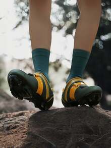 山地骑行鞋男女款速度骑行运动鞋锁鞋，MTB 骑行平踏鞋自行车户外鞋自锁亮蓝色