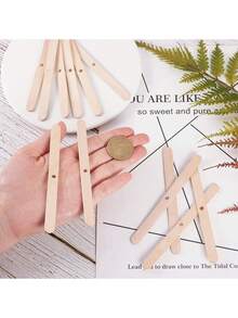 TOEDO 50个木制烛芯固定器，蜡烛模具固定支架，多孔/单孔木制支架，蜡烛制作中心定位杆 - 多色 - 查看 10