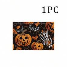 1/4/6 件万圣节系列、南瓜、骷髅手、蝙蝠印花装饰餐垫，适用于派对、厨房、餐桌装饰、桌垫/咖啡杯杯垫，100% 亚麻印花，可手洗 - 非常适合餐桌、餐厅、生日和派对装饰、家居装饰 - ZYMCD-287 - 查看 14