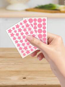 1520片粉色、黑色、白色、蓝色、紫色、绿色星形图案E-Star面部贴纸，拍照和脸部彩绘必备，适用于各种派对、聚会和娱乐活动。每包1140/760/304/160/76片，化妆品，价格实惠，可用于房间装饰、梳妆台、旅行、卧室、化妆配件等。 - 彩色 - 查看 6