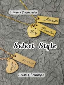 Colar Retangular Personalizado com Tema de Amor, Colar com Nome Personalizado, Colar Personalizável de Aço Inoxidável, Colar Delicado para Mulheres, Presente de Aniversário, Presente de Casamento, Dia dos Namorados, Aniversário, Formatura, Uso Diário, Ideias de Presente para Ela/Ele, Amigos, Crianças, Casais, Melhores Amigos, Mulheres, Família
