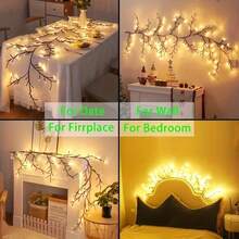Warm Colored Light Vine Lamp, LED Tree Branches Rattan Decoration Lights, USB Powered Room Ambience Light, Wall Light, Christmas Party Decoration, Suitable For Living Rooms, Bedrooms, Weddings, Parties - 62.99inch / 72LEDs - View 8