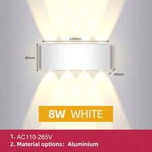 CANMEIJIA 2 件黑色/白色扇形壁灯，2W/4W/6W/8W/10W，LED 户外壁灯，IP65 防水，AC110-265V，简约室内壁灯灯具，适用于户外露台/楼梯/街道/室内/花园/客厅/浴室/厨房/卧室/走廊 - 2件扇形壁燈 - 查看 23