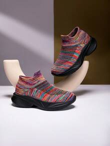 2025新款时尚休闲可爱耐用防滑柔软透气防臭网眼运动鞋，适合青少年，适合户外室内步行跑步运动 - 彩色 - 查看 3