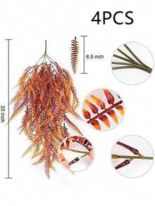 1/2/4 件秋季悬挂植物人造波士顿蕨户外抗紫外线绿色塑料藤蔓用于卧室墙壁花园婚礼派对感恩节秋季装饰