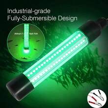 50000Lumens 12V 24V 120 LED Green Underwater Fishing Light Lamp Fish Attract 5m - 黑色 - 查看 4