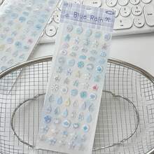 8 件可爱宠物 3D 水晶贴纸，可爱猫、狗、兔子等动物贴纸，天气、植物、迷你零食卡通贴纸，适用于剪贴簿、手机壳装饰、笔记本文具