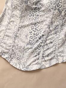 DONICY Damen Zweiteiler mit bedrucktem ärmellosen Top und Mini Bodycon Rock Set + kurzer Rock Set, Frühling/Sommer/Herbst Top mit Taillengürtel, sexy heißer Mädchen Urlaubs Boho-Stil Herbstbekleidung geeignet für Partys, Dates, Konzerte