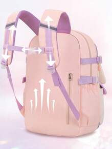 Girls Backpack Cute Bunny Design, Adjustable Shoulder Straps, Lightweight Nylon Student Backpack, Lunch Box ,Zipper Closure, Girl's Duffel Bag School Season Gift