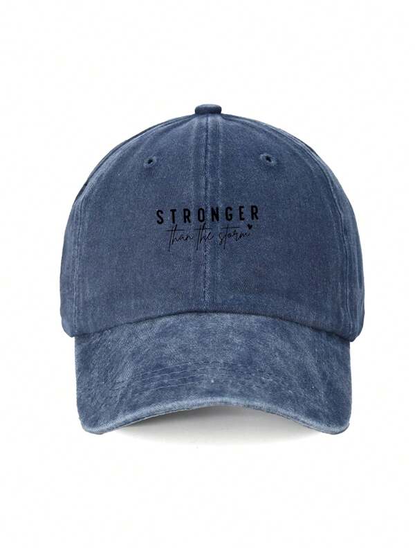 1 pieza Gorra de béisbol con estampado "talla grande FUERTE" - Estilo lavado vintage, gorra ajustable unisex, protección solar ideal para actividades al aire libre, diseño de moda adecuado para hombres y mujeres, regalo perfecto