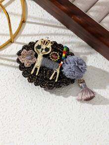 1 件优雅风格可爱猫咪设计闪亮配饰复古学院徽章胸针，适合女士，华丽珠宝翻领别针，适合日常佩戴，派对礼物 - 經典 - 查看 9