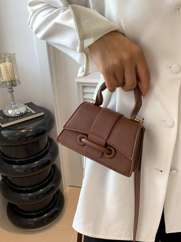 Solid Color Minimalistic Elegant Handbag, Versatile Shoulder/Crossbody Square Bag