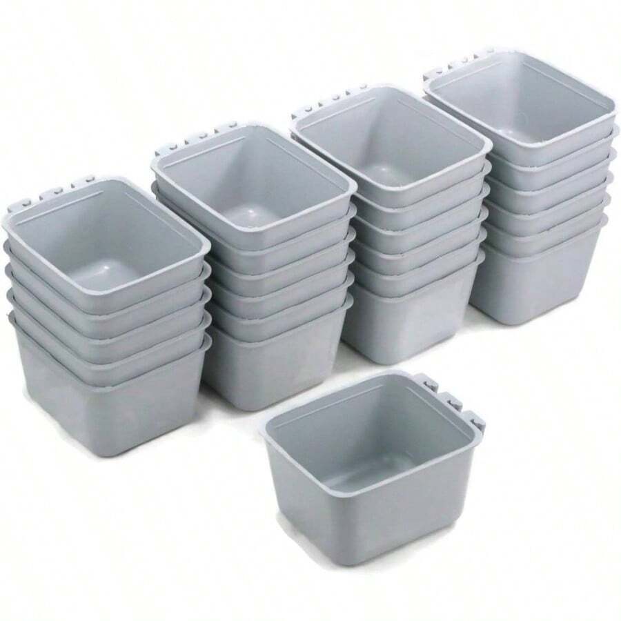 El paquete de 24 ROP Tazas de jaula grises para alimentación y agua para aves de corral, patos, hámsters - GRIS - Ver 1