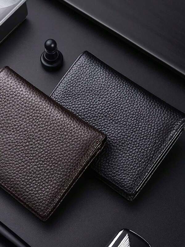 Men's Short Wallet, Canvas Leather, Vertical Style, Wallet For Driving License, Vehicle Registration Card Cover, Purse