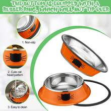 6pcs Cat Food And Water Bowls Set, Stainless Steel Pet Feeding Bowls With Anti-Slip Removable Rubber Base, Suitable For Indoor Cats And Small Dogs, Available In 2/4/6 Pieces Sets