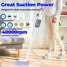 Ręczny odkurzacz pionowy o mocy 8000 PA i dużej mocy ssania, wyposażony w 3 baterie 2000 mAh zapewniające długi czas pracy, zestaw z wieloma akcesoriami, przenośny, samochodowy, wydajny odkurzacz do usuwania kurzu i sierści zwierząt, ładowany przez USB, 4 sezonowe opcje prezentowe, idealny pomysł na prezent – idealny na sofę, dywan i do kampera/prezent dla żony na Dzień Matki! Wielofunkcyjny zestaw ręcznych odkurzaczy o dużej mocy na rurze.