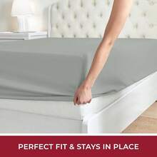 Mellanni King Fitted Sheet - Iconic Bedding Sheets With Up To 16 Inch Deep Pocket - Soft & Cooling - Fade & Stain Resistant - 1 PC (King, Light Blue) - 1284 溫泉薄荷 - 查看 5
