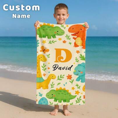 1 pieza Toalla de playa personalizada con nombre de océano, toalla de playa personalizada para niños, regalo de cumpleaños de verano para niños, toalla de playa personalizada, toalla de playa personalizada para niños y niñas, adecuada para playa al aire libre, viajes, natación, fitness, yoga, accesorios de playa, regalo de toalla de playa personalizada para amigos, disponible en múltiples tamaños