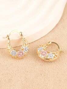 1 par de Pendientes de gota bonitos para adolescentes, regalos para decoración diaria para fiestas, joyería, regalo de Navidad - 4# - Ver 5