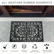 Local Shipping-DII Rubber Doormats Collection All Weather, 18x30, Lattice
