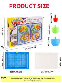 296/592pcs Colorful Creative DIY Mushroom Peg Puzzle Set, Plastic Building Blocks, Family Interactive Early Education Educational Toy, Children 3D Mosaic Puzzle Game, Boys Girls Gift Box Set, Includes 84pcs Letter Pegs, Suitable For 3 Years Old And Above - Multicolor - View 4