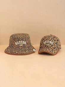 1 pieza Sombrero de pescador con visera para niños con estampado de leopardo, gorra de béisbol versátil para uso diario, adecuada como regalo para niños