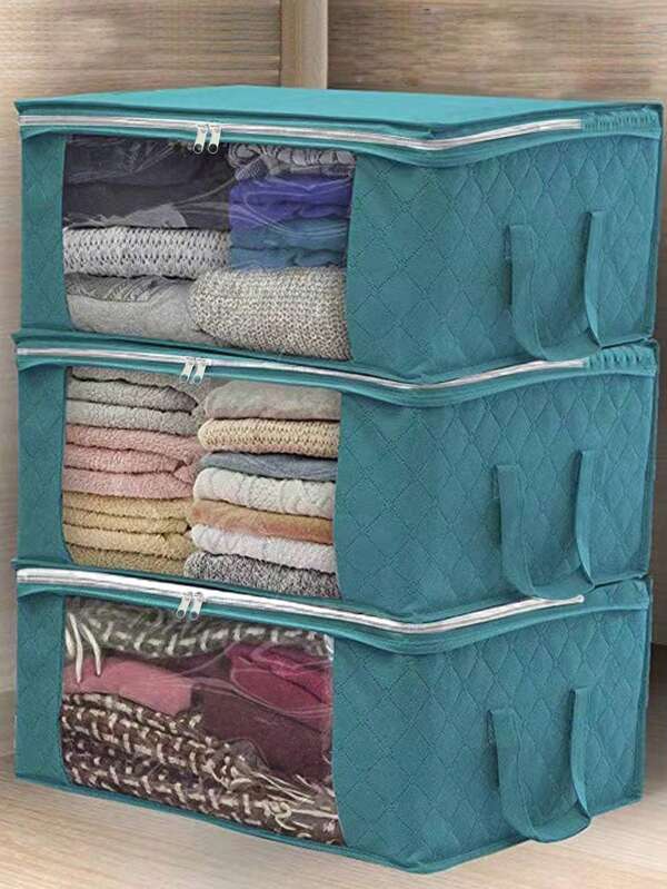 1 pièce Sac de rangement en tissu non tissé épaissi pour couette, vêtements, placard, imperméable, anti-poussière, pour déménagement et organisation, pliable