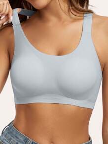 Women's Sexy & Fashionable Wide Strap Comfortable Bra, Wire-Free One-Piece Removable Padded Sports Bra