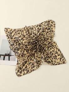 1pc Women 2025 Spring/Summer Fashion Lightweight Leopard Print Bandana Head Scarf, Stylish Minimalist Headscarf, Suitable For All Seasons - Multicolor - View 12