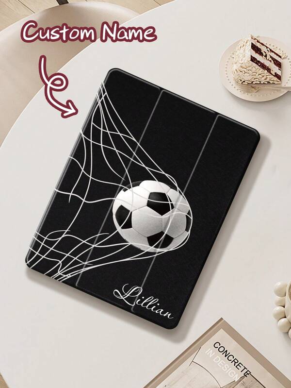 Ayotu Customized Text IPad Phone Case, Football Goal Pattern, Compatible With The 10th Generation IPad, IPad Air 11-Inch (M2)-2024, Compatible With Galaxy Tab A9 Plus 10.95-Inch, Tab A7 Lite 8.7-Inch DIY Tablet Computer Phone Case Creative DIY Phone Case Suitable For Valentine's Day And Graduation Season, It Can Be Used As A Commemorative Gift For Family, Parents And Friends, And Is An Exclusive Present
