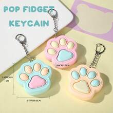 1/3 Pcs Cat Paw Fidget Toys Fidget Keychain, Clicker Toys Mini Sensory Toy Anxiety And Stress Relief For Adults
