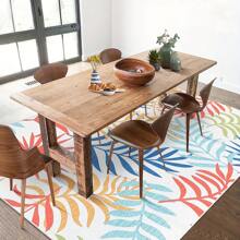 1pc Beautiful Bohemian Leaf Pattern Area Rug, Modern Washable Plush Soft Large Size Carpet For Living Room Bedroom Office, Tropical Palm Leaves Rug, Long Runner Entryway Indoor Mat, All Season Home Decor