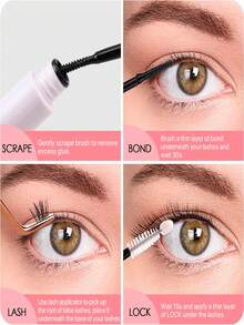 DIY 睫毛延长套装 单根睫毛 D 卷曲，睫毛簇，含睫毛粘合剂，睫毛卸除和密封，以及睫毛涂抹刷工具，适合在家自行涂抹（30D-40D）睫毛簇套装、睫毛、睫毛、假睫毛 - 黑色 - 查看 7