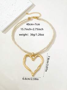 1pc Retro Fashionable Sexy Leopard Print Heart Pendant Necklace