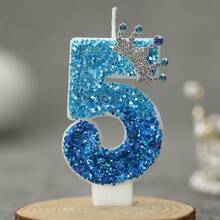 1pc Crown Digital 0-9 Candle Peacock Blue Creative Birthday Candle Daily Best Birthday Gift For Mother To Girlfriend Anniversary Celebration Supplies - Multicolor - View 21