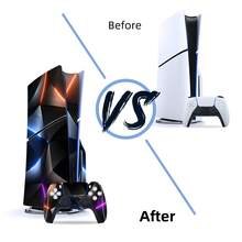 SUPSTICKER 1pc Geometric Pattern Skin Sticker, 2 Designs, Self-Adhesive, Scratch-Resistant, Waterproof, Removable, Suitable For Slim Game Console & Controller, An Ideal Choice For Beautifying, Transforming, Renovating 15.74x10.23inch - Multicolor - View 4