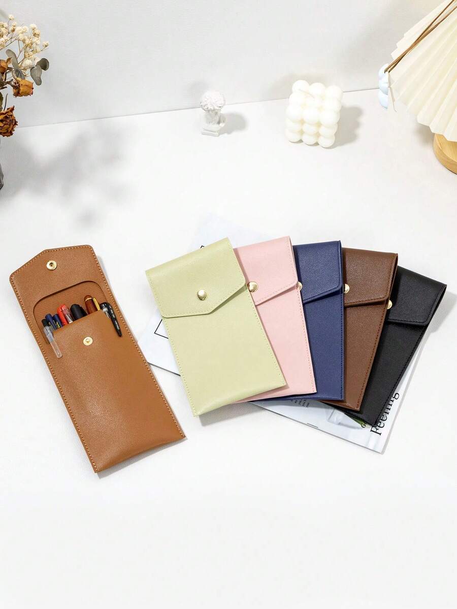 1个真皮铅笔盒，大容量多功能文具包，男女通用，学生适用，铅笔袋，书包，学习用品，返校季 - 單件 - 查看 1