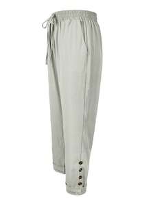 Women's Ordinary Casual Pocket Button Knot Daily - 淺灰色 - 查看 3