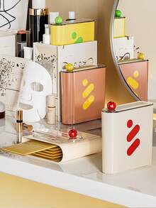 1pc Customized Facial Mask Storage Box, Home Refrigerator Storage Box With Lid, Countertop Organizer Bin, Vanity Makeup Skincare Mask Storage Container - one-size - View 5