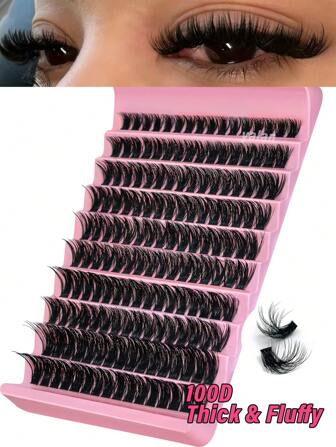 160pcs Cluster Lashes 8-18mm Wispy Individual Lashes Natural Look LashesMixed Lengths For Natural & Dramatic Looks, Reusable Individual Lashes For Beginners
