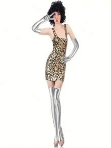 Sexy Lingerie Accessories A Two Pieces Set Of Glossy, Sexy, Tight Party Leggings And Gloves For Women, Perfect For Valentine'S Day And Carnival Costumes.