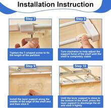 2 Pcs Closet Tension Shelf Rod Expandable Shelf Locker Organizer Adjustable Metal Storage Rack Scalable Layered Divider Separator For Cabinet Wardrobe Kitchen Bathroom (10.83''-17.91'') - Olive Green - View 6