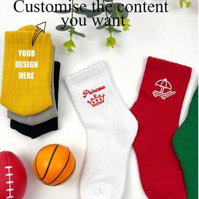 Tất trẻ em màu tùy chỉnh có tên, văn bản hoặc logo, Tất trẻ em được cá nhân hóa, Tất thể thao, Quà tặng trẻ em, Quà tặng độc đáo cho trẻ em, Quà tặng sinh nhật hoàn hảo, Quà tặng đại học, Quà tặng đầu mùa học, Quà tặng Giáng sinh