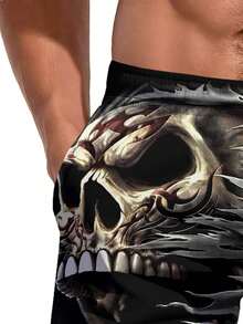 Shorts de praia casuais masculinos plus size com estampa floral havaiana 3D - secagem rápida, cintura com cordão, perfeitos para passeios de verão - Multicolorido - Ver 5