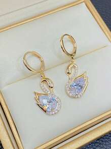 2 piezas de pendientes de aro con gota de circonita cúbica minimalista, adecuados para cumpleaños de niñas, fiestas y ocasiones sociales