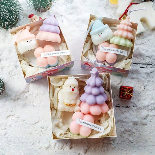Macaron Color Cute Aromatherapy Candles, Emitting Fragrance, Minimalist Desktop Decor, Home Accents, Suitable For Christmas