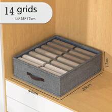 1 Peça Caixa de Armazenamento de Roupas Atualizadas, Cinza, de Duas Fileiras, Lavável, Conveniente para Organização Sazonal, Gaveta Grande Dobrável de Grande Capacidade para Uso Doméstico, Fácil de Carregar, Dobrar e Armazenar, e Fácil de Extrair Organizador de Roupas Íntimas, Organizador de Gaveta, Organizador de Gravatas de Roupeiro