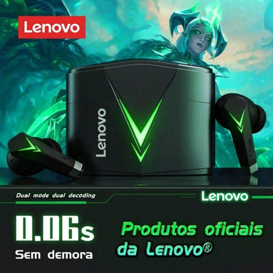 Lenovo 联想 LP6 TWS 无线蓝牙 V5.1 耳机 双模音乐游戏耳机 运动耳机 带麦克风 - 黑色 - 查看 1
